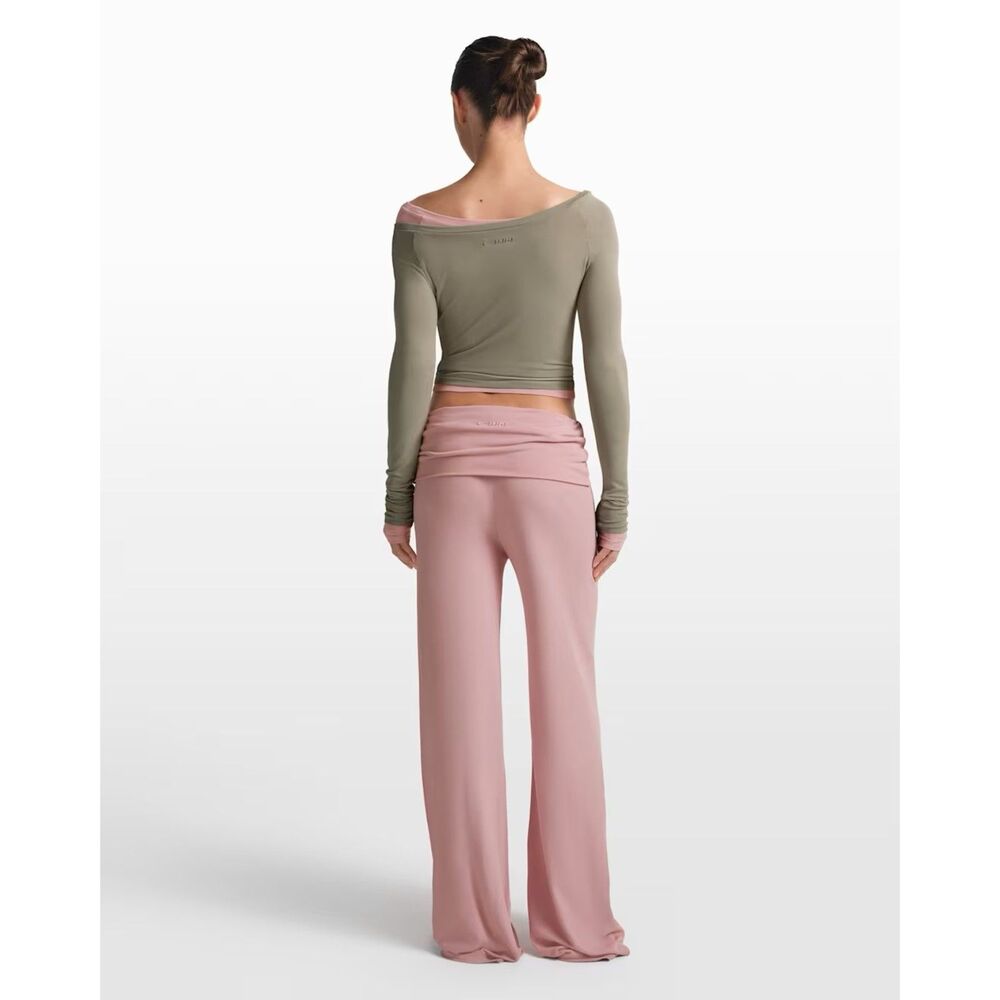 NikeSKIMS Stretch Knit Women's Long-Sleeve Wrap Top | Dune | XS | NWT |